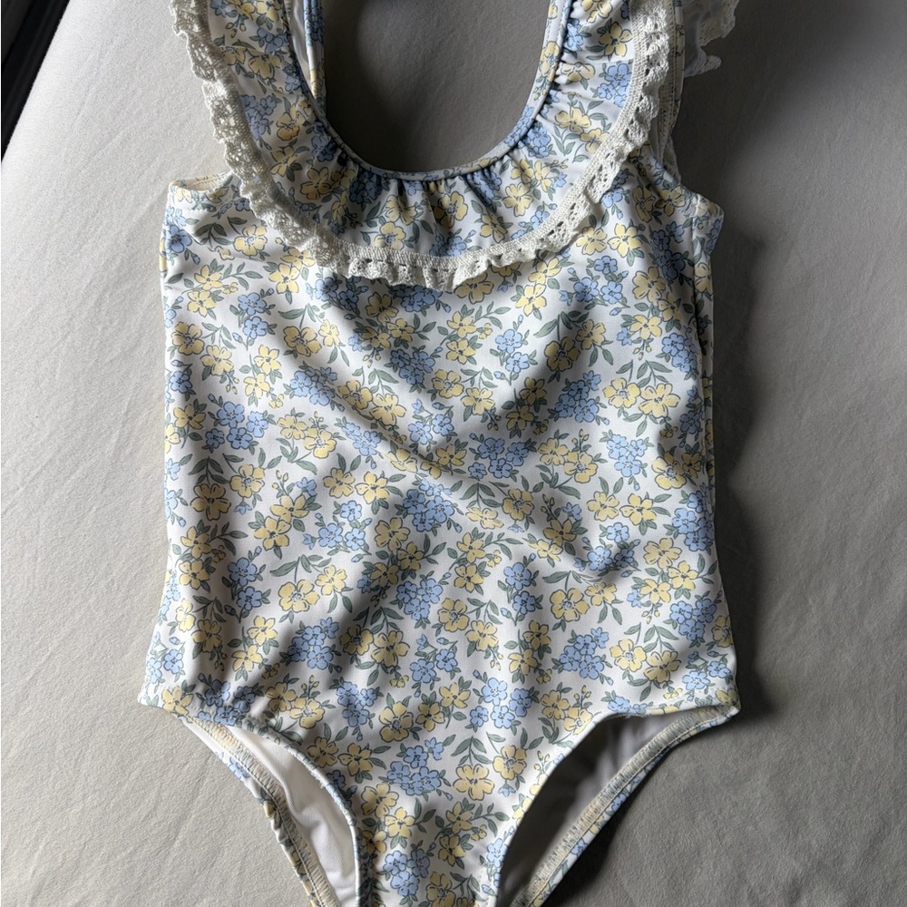 Rylee + Cru Floral Ruffle One-Piece Swimsuit